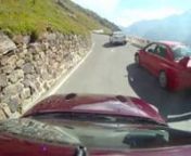 Small piece of driving Stelvio pass road with Ford Escort RS Cosworth following to Lancer Evolutions IX and X.