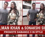 Salman Khan, Sonakshi Sinha and Saiee Manjrekar promote Dabangg 3 in the city. Salman Khan was seen in a grey tee paired with blue jeans and shoes. Sonakshi was seen in a floral black and white look. Saiee, on the other hand, opted for an ethnic look in a white and pink kurta and sharara.