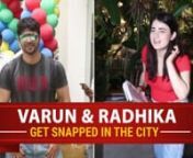 Varun Dhawan and Radhika Madan were spotted at different places in the city. The Judwaa 2 actor was spotted outside a dubbing studio dressed in a black t-shirt teamed up with a pair of loose denim jeans. He completed his look with sunglasses and aqua slippers. Radhika Madan was also spotted leaving a place dressed in a red tee and blue jeans. She completed her look with a nude fanny pack and white shoes as she carried a book with her.
