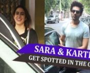 Sara Ali Khan was spotted by the paps as she stepped out of her gym. She was seen in black gym wear. While Kartik Aaryan was spotted outside a restaurant; he opted for a simple casual look. On the work front, both of them have just wrapped up the shoot for Imtiaz Ali&#39;s next movie Aaj Kal.