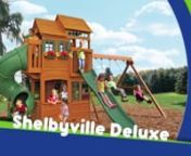 Every time your child plays on the Shelbyville Deluxe by Cedar Summit Premium Play Sets™ the door to imagination and creativity is opened. Cedar Summit understands that children need a safe environment to play, explore adventurous possibilities and enjoy endless hours of fun.u2028Craftsmanship and devotion to detail are the hallmarks of the company. Using premium Cedar (Cunninghamia Lanceolata) lumber, the skills and dedication of associates who produce these elite play sets are bolstered by a