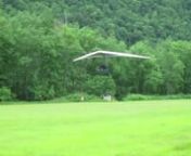 Dennis Pagen demonstrating a no wheel on his belly landing at Hyner View, PA