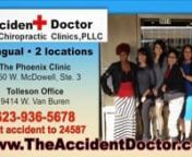http://goneviralllc.com Been in an auto accident? Do you need a CDL/DOT Physical Exam with basic urinalysis? If yes, you need to visit The Accident Doctor Chiropractic Clinics. Dr. Paule has treated thousands of people involved in auto accidents in Arizona. His &#36;25.00 CDL/DOT Physical Exam has been very popular with truck drivers too. Very affordable with no appointment needed. Open Monday thru Sunday and walk-ins are welcome. Dr. Paule also has an on-staff licensed massage therapist offering a
