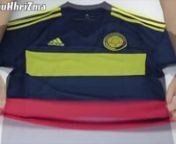 This is the Colombia away football shirt 2015/16 which is made by German sportswear manufacturer Adidas. If you visit http://www.soccerbox.com/colombia-away-jersey-2015-2016 you will see more information on the make up of this soccer jersey. The jersey itself is available in adult sizes from Small to XX-Large adults. It is made from 100% polyester which makes it ideal to wear all year round.nnplus.google.com/105533774345830338343/postsnfacebook.com/SoccerBoxntwitter.com/soccerboxcomninstagram.co