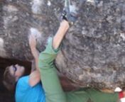 Tomaso Greksak in his first 8B The Arch in Riverside, Rocklands. 3 day fight was worth every grain of pain. It is a very low ball boulder but it still is beutiful and the place itself is magical