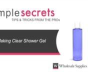 This video demonstrates how to make a crystal clear shower gel. Fragrance oils and essential oils can sometimes impart cosmetic impurities in shower gel. In some cases they create an opaque shower gel, and in other cases it may be cloudy with unwanted floaters. The problem lies with the age-old problem of oil and water separation. In this video, we show how to use a FO/EO Modifier to create beautiful crystal clear shower gel!nnSimple Secrets Tips &amp; Tricks from the Pros is brought to you by W