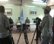 STORY: INDEPENDENT EXPERT ON HUMAN RIGHTS REVIEWS PROGRESS IN SOMALIAnTRT: 2:27nSOURCE: UNSOM PUBLIC INFORMATIONnRESTRICTIONS: This media asset is free for editorial broadcast, print, online and radio use.It is not to be sold on and is restricted for other purposes.All enquiries to thenewsroom@auunist.orgnCREDIT REQUIRED: UNSOM PUBLIC INFORMATION nLANGUAGE: ENGLISH/NATURAL SOUNDnDATELINE: 28/MAY/2015, MOGADISHU, SOMALIAnnnSHOT LISTn1.tWide shot; Media covering the press conference by the I