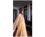 I am wearing a 3 piece Indian Wedding Dress Nude Colored Pants that gather the bottom, long sleeve Nude Wedding Dress that ties in the back, A Sheer Cape with a royal rose gold boarder all around the entire outfit. COLLECTION NAME: “Elegance with an Edge”