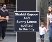 Kabir Singh actor Shahid Kapoor was spotted leaving his gym. His recent film Kabir Singh has become a blockbuster andnhas earned more than Rs. 260 crore at the box office.nSunny Leone was spotted out in the city today along with her adorable kids. She was accompanied by her daughter Nisha andntwin sons Noah and Asher. They looked really adorable togeather She kept her look casual with a white tee, denim jeans andna black cap. Bhumi Pednekar stepped out with her family for dinner at Yazu. she opt