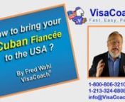 https://www.visacoach.com/how-to-bring-cuban-fiance-usa/ If you have fallen in love with a Cuban and have gotten engaged to marry, and want to bring your partner to the USA to marry and to live with you, you need to apply for a visa for your Cuban Fiancee. This is called a K1 Fiance Visa. This video explains the ins and outs to navigating this complicated process in order to obtain your final “Happy Ever After”nTo Schedule your Free Case Evaluation with the Visa Coachnvisit https://www.visac