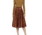 Model is wearing Boheme pullover curry with Maisir skirt pomegranate by Lena Hoschek for AW 20/21-Collection Artisan Partisan