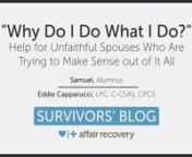 Today Samuel interviews author and therapist Eddie Capparucci about sex addiction.nn- FREE Bootcamp for Surviving Infidelity: https://www.affairrecovery.com/surviving-infidelity/first-steps-bootcamp nn- What kind of affair was it?nTake the FREE Affair Analyzer:https://www.affairrecovery.com/affair-analyzernn- FREE Expert Articles &amp; Videos: https://www.affairrecovery.com/free-resources-homennGet a Recovery Library Membership: https://www.affairrecovery.com/product/recovery-libraryn- Acces