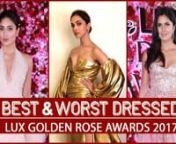 The beaming stars of Bollywood graced the red carpet of Lux Golden Rose Awards. Deepika Padukone, Kareena Kapoor Khan, Katrina Kaif, Alia Bhatt, Shahrukh Khan, all the stars turned up for the event looking their stylish best. nnThe Lux Golden Rose Awards was specially held to celebrate style, glamour, success and achievements of the Bollywood leading ladies. The event was a super dazzling one. Comment and let us know which one was your favourite look from the event.nnSubscribe: https://www.you
