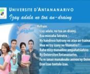 Parole de l&#39;Hymne de l&#39;Université d&#39;Antananarivo; versionmalagasy.