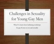 Despite big leaps in the social normalisation and acceptance of gay sex and relationships, a lot of young gay men still struggle with how to experience their sexuality in a meaningful and integrated way.nOnline hook-up apps often contribute to a streamlining of sexual identities, roles and preferences, by reducing potential sexual encounters to questions such as
