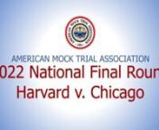 On April 10, 2022, the American Mock Trial Association held the National Final Round at Clipper Magazine Stadium in Lancaster, Pennsylvania.Harvard University represented the Prosecution in the trial and the University of Chicago represented the Defense.This is a CRIMINAL case, and the fact problem argued was the State of Midlands v. Jean Riggs.