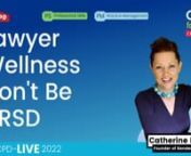 This recorded one hour 2022 CPD-LIVE webinar with Catherine Nolan discusses Lawyer Wellness Don&#39;t be ARSD.nnLearning outcomes:nnMindsetnGoal settingnHabit stackingnResiliencen1 CPD Unit – Professional Skills or Practice ManagementnThank you. Your purchase contributes to supporting Aussie kids too. Every 1,000 sold at CPD for Me™ will sponsor one Aussie kid to participate in #SAKT.n1 CPD Unit - Professional Skills or Practice ManagementnnAbout your speakernCatherine Nolan is a seasoned, globa