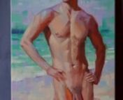 A handsome man is standing on the seashore. The sun pleasantly burns his skin, and the wind plays with his hair. There is not a single person for tens of kilometers around. He enjoys nature and silence.nnYear: 2023nMedium: Oil on CanvasnSize: 20×15 cm. // 7,8×5,9 in.nnYou can find more original oil paintings in Yaroslav Sobol shop:nhttps://www.etsy.com/shop/YaroslavSOBOL