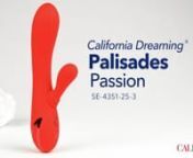 Palisades Passion warms to just above a delicious body temperature for a sensual, arousing experience while the clitoral arm swings back and forth delivering toe curling orgams. It takes only 3 minutes to heat fully and you can control the heating, vibrating and clitoral stimulation each seperately to truly customize your pleasure. With 3 motors you&#39;ll have plenty of power: 3 functions of vibration in the insertable shaft, and 10 levels and patterns of vibration in the swinging clitoral arm.You