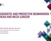 ESMO E-Learning: Prognostic and predictive biomarkers in H&N cancer from ebv