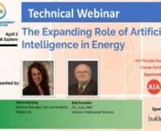 Originally Aired 04/02/2024nnViewers can take a brief quiz based on this webinar to earn 1 AIA Learning Unit (LU):nhttps://www.proprofs.com/quiz-school/ugc/story.php?title=the-expanding-role-of-artificial-intelligence-in-energy nnDownload the presentation slides here: https://www.dropbox.com/scl/fo/1w3re7pirvxr5rhavkdo1/AEIMzNZX8nChRYme9KcMPSA?rlkey=lnvbi1de04wfrvcn4hsp1lgtj however, there are still foundational principles that remain for AI in the energy sector. These principles will be revie