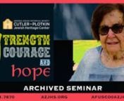 SPEAKER: Holocaust Survivor Charlotte AdelmannHolocaust survivor, Charlotte Adelman was 9 years old and living in Paris when the Nazis invaded in 1940. She and her brother were given away to an orphanage by her parents, who were told by the Nazis that they had to go work at a