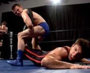 Brody and Ethan are both seasoned wrestlers who can strategically break down their opponent to submission, while the Nelson brothers are relatively new to wrestling but bring raw muscular power and a strong competitive nature into their matches. The match opens with Brody and Ethan in their speedos and boots, while Cody and Troy enter the ring in contrasting red and black singlets that cling tightly to their sizzling, sculpted physiques. Brody and Ethan stare across the ring at the fitness model