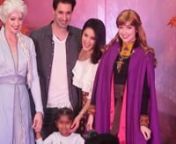 When Sunny Leone and husband Daniel with daughter Nisha Kaur Weber met Disney princesses at the screening of Frozen 2. Clearly, Sunny Leone’s little munchkin cannot ‘let it go’. As soon as Nisha reaches close to the character, she runs to hug Elsa and Ana. Sunny is a happy mother as she watches upon her little one and her unceasing happiness. The family twinned in white. Sunny Leone teamed up a white off-shoulder top with a beige polka dot skirt while her dotting daughter looked like a lit