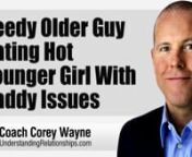 How to date a hot younger girl with daddy issues if you are a needy older guy she likes.nnnnIn this video coaching newsletter I discuss an email from a fifty one year old viewer who is dating a hot twenty one year old girl. They met while working together. She came from a broken home without a strong father figure. Initially he encouraged her to date men her own age, but this just made her pursue him harder. Things started going sideways when he caught feelings for her and tried locking her down