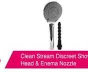 https://www.pinkcherry.com/products/clean-stream-discreet-shower-head-enema-nozzle (PinkCherry USA)nhttps://www.pinkcherry.ca/products/clean-stream-discreet-shower-head-enema-nozzle (PinkCherry Canada)nnWhen we talk about anal sex and general butt-focused merriment, as we often do, cleanliness is a topic that usually tends to come up. For many people, feeling squeaky clean around back is key to feeling sexy and confident during anal play - that&#39;s just a fact! The Discreet Shower Head &amp; Enema