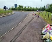 Flowers and tributes left at the scene of a single-vehicle fatal road traffic collision on John Clark Way in Rushden.&#60;br/&#62;&#60;br/&#62;The incident occurred at about 9.10pm on Friday, June 3, when a grey BMW left the road for reasons yet known at the roundabout junction with John Clark Way, Tyne Way and Spire Road.&#60;br/&#62;&#60;br/&#62;As a result of the collision, two of the occupants were sadly pronounced dead at the scene. They were a woman in her 40s and a man in his 20s.&#60;br/&#62;&#60;br/&#62;A third occupant – a man in his 20s – was taken to hospital with serious injuries, while a fourth man in his teens sustained minor injuries and was released from hospital following treatment.&#60;br/&#62;&#60;br/&#62;