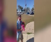 A teen with special needs could not stop crying with joy when she entered a hallway in her school and discovered her boyfriend who has Down Syndrome holding a bouquet of flowers and ready to ask her to prom. The beautiful moment took place between Hailey Harris, 19, and Hunter Ward, 21, at Hope School in Marianna, Florida, on March 2, just a few months after Hunter moved away from the area. When Hailey saw Hunter – who was surrounded by teachers and pupils holding signs of support – she began to well up, only for Hunter to reassure her not to cry. He then got down on one knee and expressed to Hailey how much she means to him before presenting her with a series of gifts, including a chocolate bar.