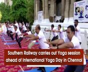 Ahead of the International Yoga Day, Southern Railway employees held a Yoga session outside the headquarters in Chennai on June 15. The employees were seen performing various ‘asanas’ during the session. The International Yoga Day will be celebrated on June 21.