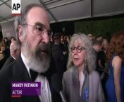 Actors Mandy Patinkin and Jeffrey Tambor say Emmy Awards host Stephen Colbert was right to keep politics front and center at this year&#39;s ceremony.