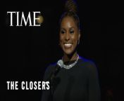 Issa Rae, who appeared on the cover of TIME’s Closers issue, brought her signature comedic wit to the Closers stage when delivering her remarks as the last speaker of the night. She joked that she was annoyed that the text on the cover read “working to close the racial wealth gap” because, she said, she received texts from family members asking how she’s helping close the family wealth gap. On a more serious note, she shared that the idea of changing the world was “daunting,” but she got there step by step: “I chose to focus on myself and try to be better and focus on what I could do in my small environment and then I focused on my family and then my friends and then my communities, and it led me to realize how I can make an impact in my own way.”