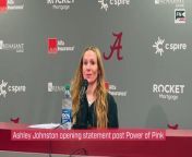 Alabama head coach Ashley Johnston talks about her team&#39;s big performance against Georgia.