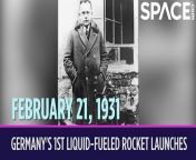 On February 21, 1931, Germany launched its first liquid-fueled rocket … sort of. &#60;br/&#62;&#60;br/&#62;The rocket only made it about ten feet off the ground. To be fair, the rocket itself was only two feet tall, so it did achieve an altitude of about five times its height. The rocket was named Hückel-Winkler 1 after the engineers who designed and built it. It was powered by a combination of liquid oxygen and liquid methane. Hückel-Winkler 1 lifted off from a drilling field near Dessau, Germany on two separate flights. After the first launch was a failure, the rocket did reach its planned altitude of 500 feet during its second flight three weeks later.