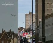 A video shows an RAF Airbus A400M Atlas over Herne Bay.