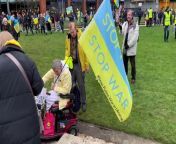 Here&#39;s how Manchester commemorated the second anniversary of the war in Ukraine including a march to Piccadilly Gardens and a press conference with Mayor Andy Burnham.