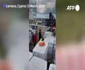 A ship belonging to the Spanish charity Open Arms is loaded with humanitarian aid in Cyprus&#39;s Larnaca port as they prepare to set sail to war-torn Gaza ahead of Ramadan. The boat is &#92;