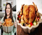 Break out your bundt pan for a fulfilling dinner, not dessert. In this video, Nicole makes a Bundt Pan Roasted Chicken with Veggies. This easy recipe goes in Greek style on the four vegetables and chicken, starting with tossing the chopped onions, carrots, potatoes, and bell peppers in Greek seasoning as well as other flavor enhancers. After layering the veggies in the bottom of the pan, add the seasoned chicken into the middle and roast everything in the oven. It’s quick to prepare, filled with flavorful juices, and an impressively tender meal.