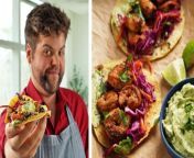 Bring the colorful and delicious tastes of a tropical vacation right to your dinner table! In this video, join Matthew Francis as he shows you how to make Shrimp Tacos with a zesty avocado crema. Each taco shell is filled to the brim with protein-packed shrimp and a nutritious red cabbage and carrot slaw for an extra kick of crunchy texture. The bright and herbaceous avocado crema provides even more fresh taste and nutritional value to this weeknight meal.