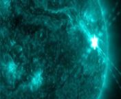 NASA’s Solar Dynamics Observatory captured an X2.8-class solar flare &#60;br/&#62;and a pair of m-flares that preceded it in multiple wavelength. Reported to be the biggest flare since an X9.3 flare in Sept. 2017. &#60;br/&#62;&#60;br/&#62;Credit: Space.com &#124; footage courtesy: NASA / SDO &#124; edited by Steve Spaleta