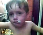 Russian child smoking in the street like it&#39;s nothing! OMG!