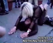 This is either cell phone footage of two whores cat fighting on a dirty street or leaked footage from next seasons flavor of love.
