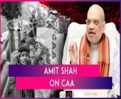 In an interview with ANI, Union Home Minister Amit Shah said that the Citizenship Amendment Act will never be taken back and the BJP-led government will never compromise with it. He said, “Even the INDIA alliance knows that it will not come into power. CAA has been brought by the BJP and the Narendra Modi-led government. It is impossible to repeal it. We will spread awareness about it in the whole nation so that those who want to repeal it do not get a place.” Shah also responded to the claim of the Opposition regarding the notification coming ahead of the Lok Sabha elections. He said, “First of all, I will talk about the timing. All opposition leaders, including Rahul Gandhi, Mamata Banerjee, and Arvind Kejriwal, are doing jhooth ki rajneeti (politics of lies). So the question of timing does not arise.” Watch the video to know more.