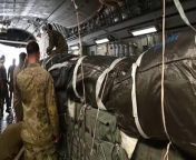 US Air Force video shows latest round of aid air dropped to GazaSource: United States Air Forces Central