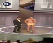 John Cena Quickly Fitted With Robe After Nude Oscars Skit from shakeela aunty nude video