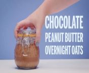 Overnight oats are a genius healthy breakfast idea and this clever recipe shows you how to get the delicious flavours of chocolate and peanut butter without compromising the healthiness of the dish