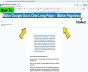 How to Make One Single Long Page In Google Docs - Google Docs Continuous Page - (Make Pageless)&#60;br/&#62;&#60;br/&#62;Welcome to Tuts Nest! ✨ Are you tired of dealing with page breaks in your Google Docs document? In this tutorial, we&#39;ll show you how to transform your Google Docs into a pageless format, creating one seamless, continuous page.&#60;br/&#62;&#60;br/&#62;How to Make One Single Long Page In Google Docs:&#60;br/&#62;Are you ready to streamline your document and remove those pesky page separations? &#60;br/&#62;Follow these simple steps to make your Google Docs pageless:&#60;br/&#62;&#60;br/&#62;1. Access Page Setup:&#60;br/&#62; - Open your Google Docs document.&#60;br/&#62; - Navigate to the File menu at the top of the screen.&#60;br/&#62;&#60;br/&#62;2. Select Pageless Option:&#60;br/&#62; - Click on File - Page Setup.&#60;br/&#62; - In the Page Setup dialogue box that appears, locate the option for Pageless.&#60;br/&#62; - Select the Pageless option to remove page separations.&#60;br/&#62;&#60;br/&#62;3. Enjoy Seamless Document Flow:&#60;br/&#62; - Once you&#39;ve chosen the Pageless option, the page separations in your document will vanish.&#60;br/&#62; - Your Google Docs document will now flow continuously as one long, uninterrupted page.&#60;br/&#62;&#60;br/&#62;&#60;br/&#62;By making your Google Docs pageless, you can create a smoother reading and editing experience, especially for documents intended for online viewing.&#60;br/&#62;&#60;br/&#62;This feature, though relatively new in Google Docs, offers enhanced flexibility and convenience in formatting your documents to meet your specific needs.&#60;br/&#62;&#60;br/&#62;If you found this tutorial helpful, don&#39;t forget to give it a thumbs up, subscribe to our channel for more Google Docs tips and tricks, and hit the notification bell to stay updated on our latest videos.&#60;br/&#62;&#60;br/&#62;Experience the freedom of a pageless Google Docs document today and take your document formatting to the next level! &#60;br/&#62; #GoogleDocs #PagelessDocument #ContinuousPage #TutsNestTutorial